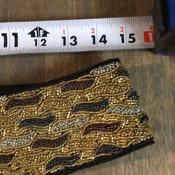 Belt vintage glass bead stretch belt Velcro closure - Picture 6 of 6